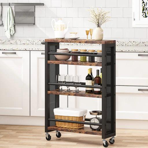 Tribesigns 4-Tier Storage Rolling Cart with Handle