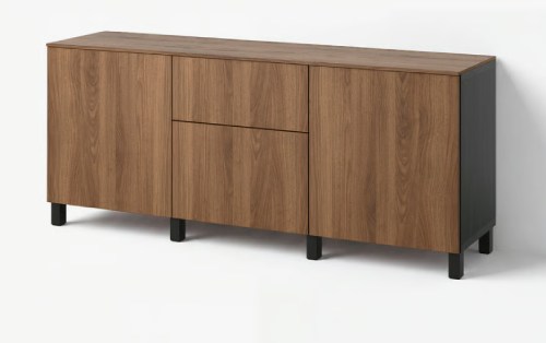 BESTÅ Storage combination with drawers, black-brown Lappviken