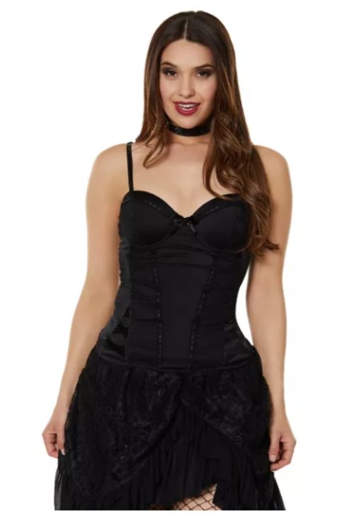 Black Beaded Lace Corset