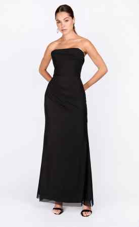 Little Mistress Black Mesh Bandeau Maxi Dress