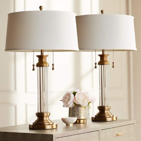 Lamps Plus Brass and Glass Table Lamps