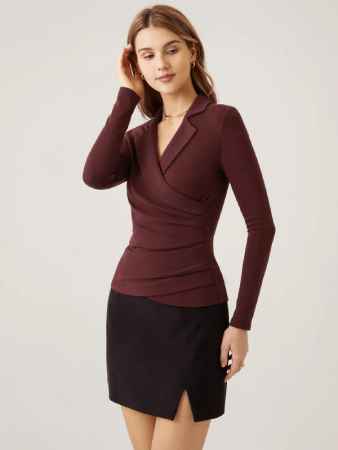 OGLmove Collared Surplice Top