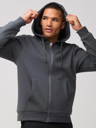Fresh Clean Threads Concrete Zip-Up Hoodie