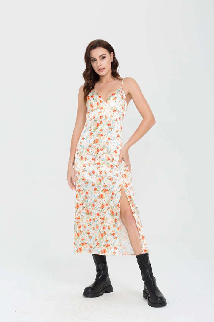 MICAS Floral Slip Midi Dress