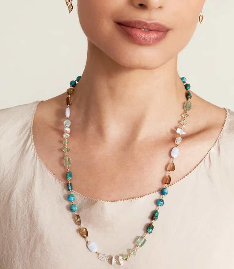 Karen Kane Gemstone And Pearl Necklace