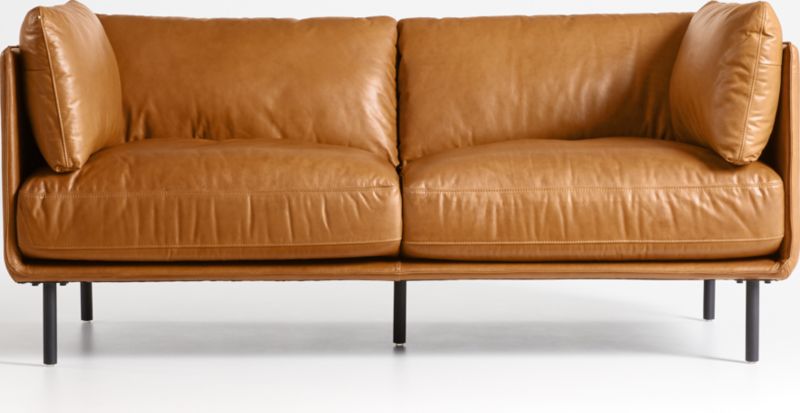 Wells Leather Apartment Sofa + Reviews | Crate & Barrel