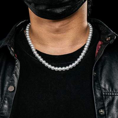 helloice Men's Pearl Necklaces