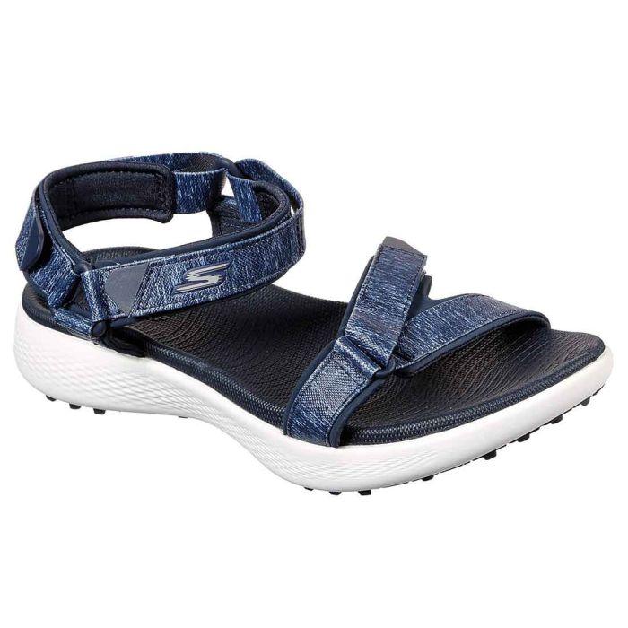 Fairway Styles Ladies Skechers 600 Sandal in Navy / White