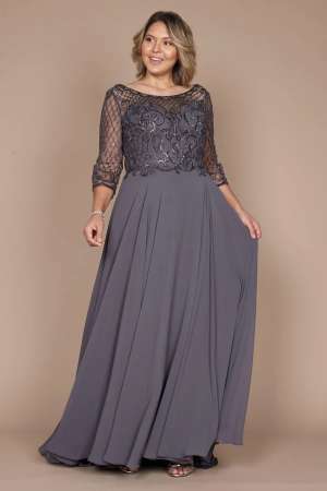 The Dress Outlet Long Sleeve Hand Beaded Mother of The Bride Dress