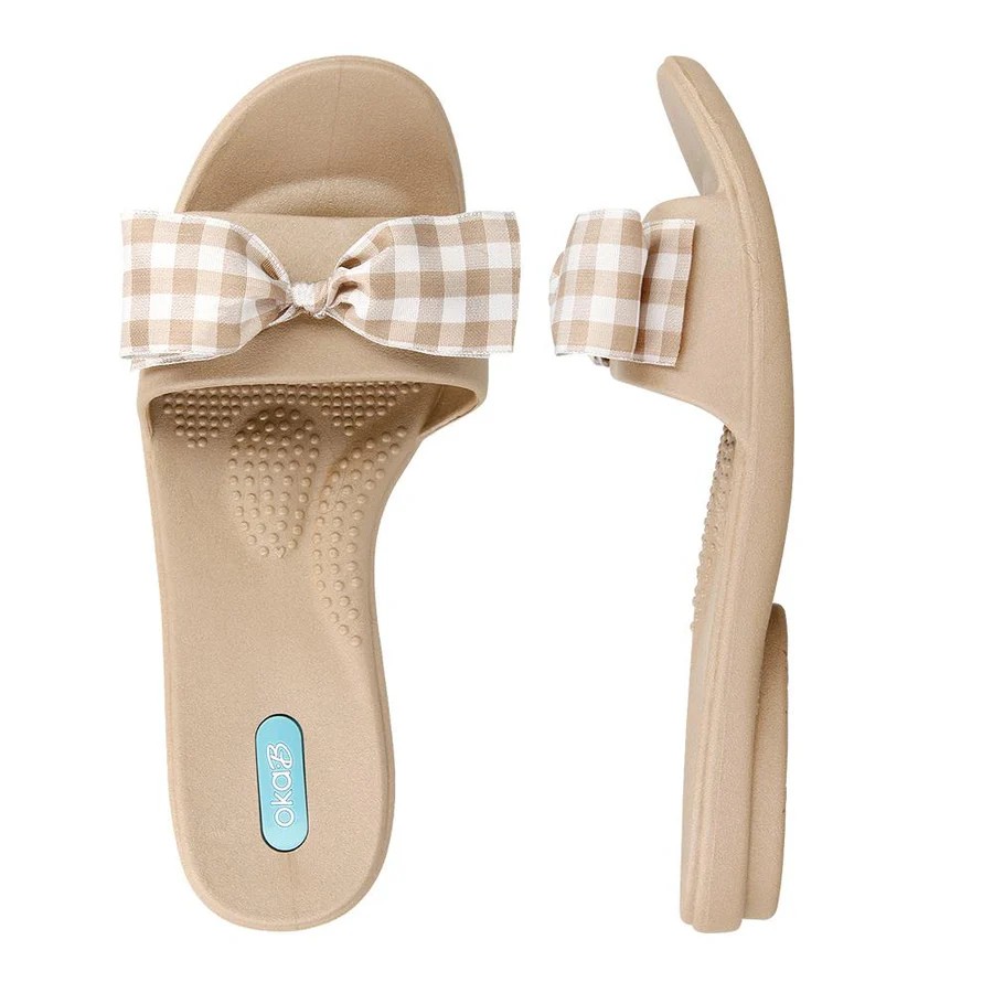 Oka-B Madison Slide Sandals with Gingham