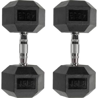 MAJOR FITNESS Rubber Hex Dumbbells