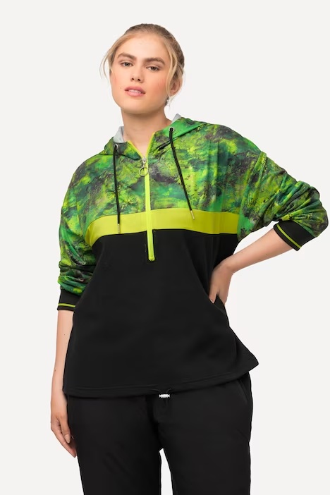 Ulla Popken Mineral Print Quick Dry Hoodie