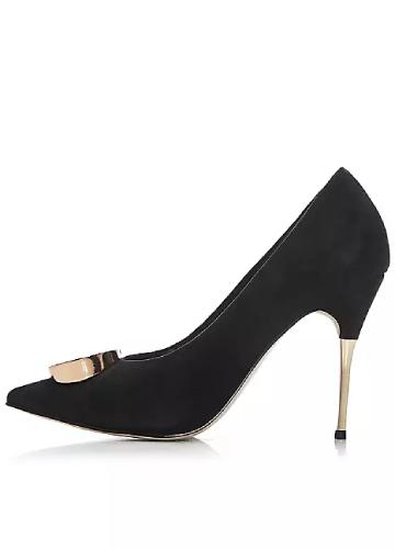 Moda in Pelle Gold Heel Court Shoes