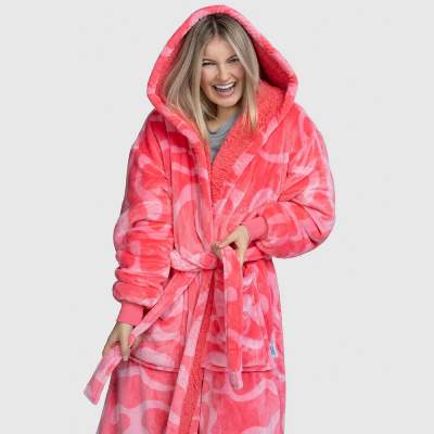 The Oodie Pink Swirl Bathrobe