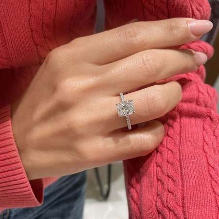 Lane Woods Radiant Hidden Halo Moissanite Ring