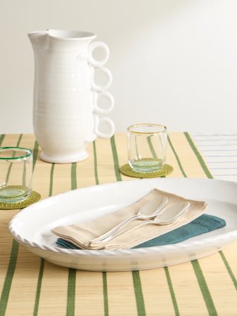 MR PORTER Rope Edge Stoneware Platter