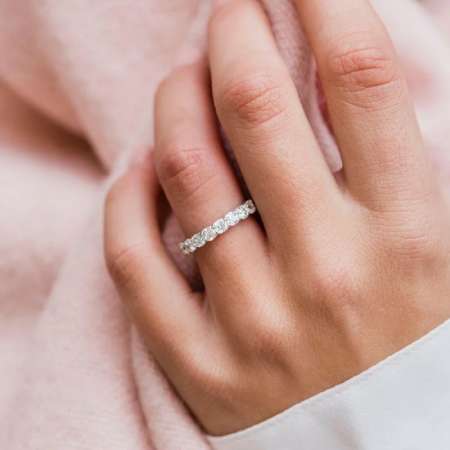 Lane Woods Round Cut Eternity Moissanite Ring