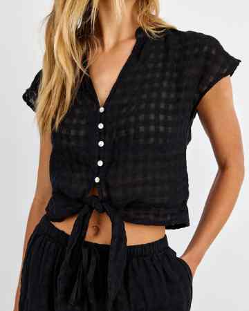 Bella Dahl Short Sleeve Tie Front Top