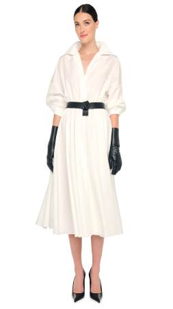 NORMA KAMALI SUPER OVERSIZED BF NK SHIRT FLARED DRESS