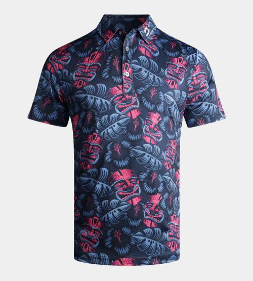 Tiki Polo in Navy/Pink
