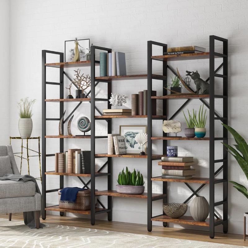 Little Tree Triple Wide 5-Shelf Bookcase