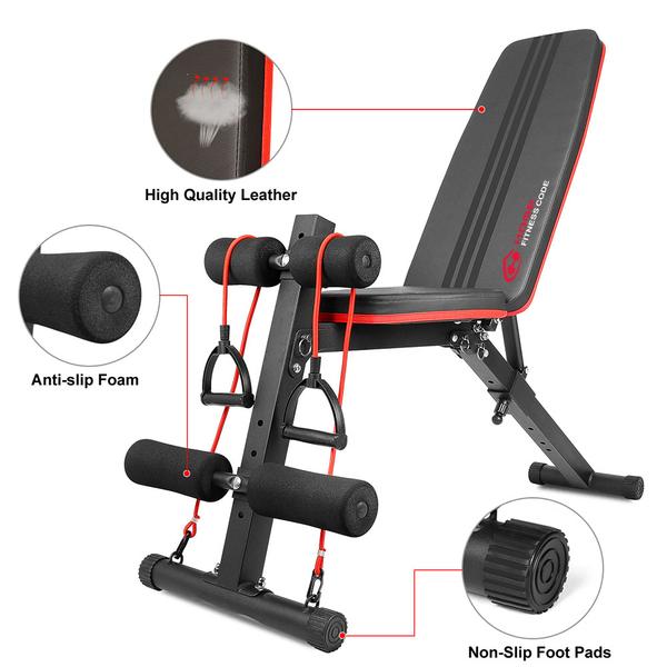 Home Fitness Code- folding weight bench