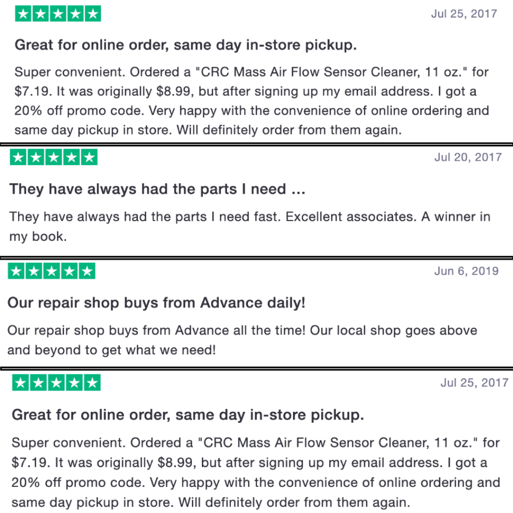 Advance Auto Parts - reviews